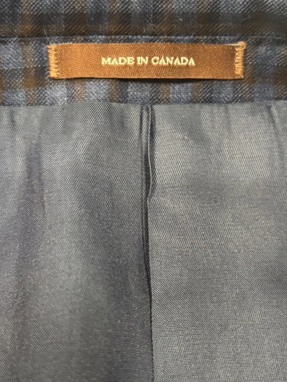 Peter Millar Blue Brown Check Sport Coat Blazer Men’s 42R Wool Silk Canada